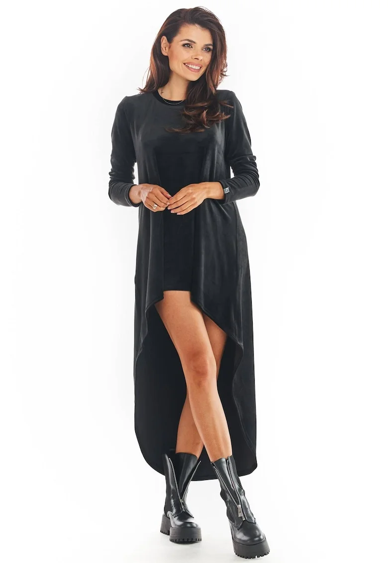Rochie A379,  Poliester, Negru