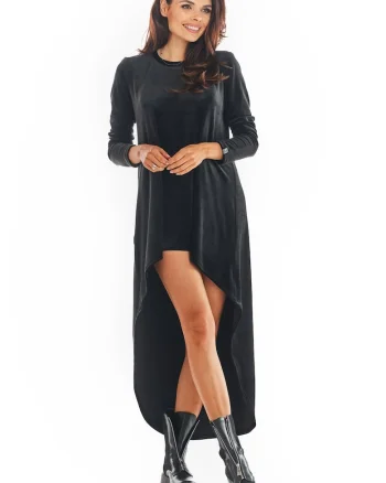 Rochie A379,  Poliester, Negru
