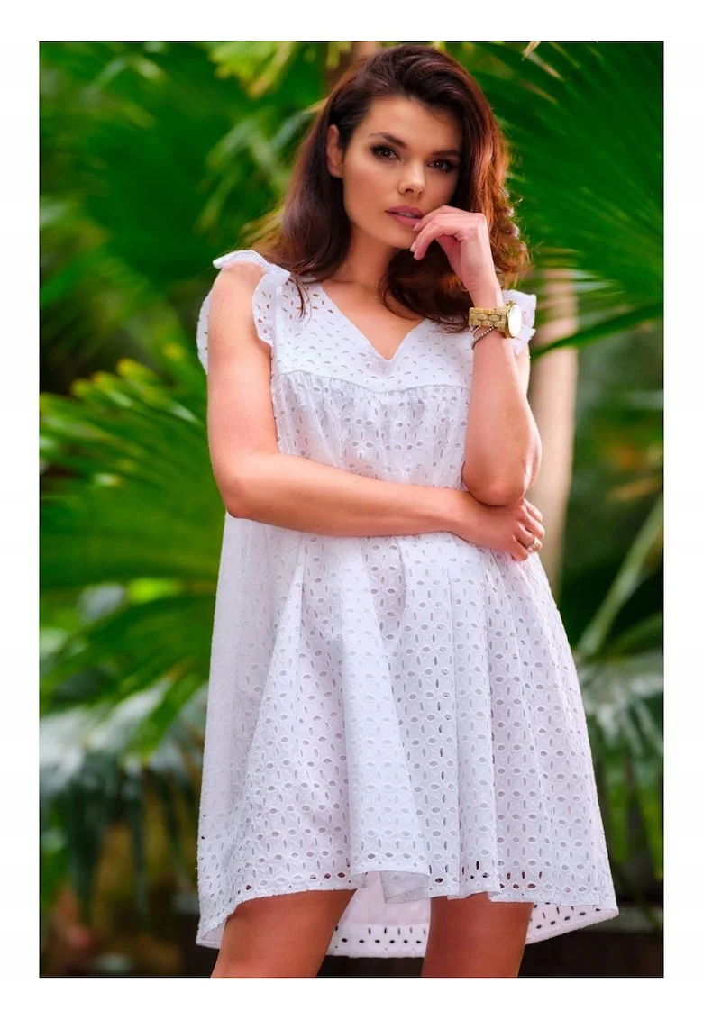 Rochie dama,  Bumbac, Alb