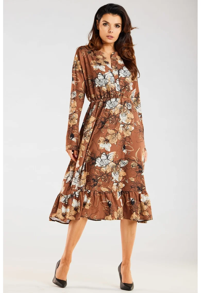 Rochie dama,  Poliester, Maro, Bronz