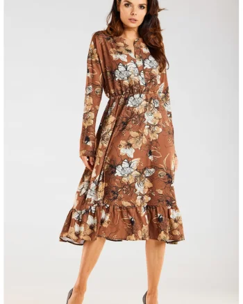 Rochie dama,  Poliester, Maro, Bronz
