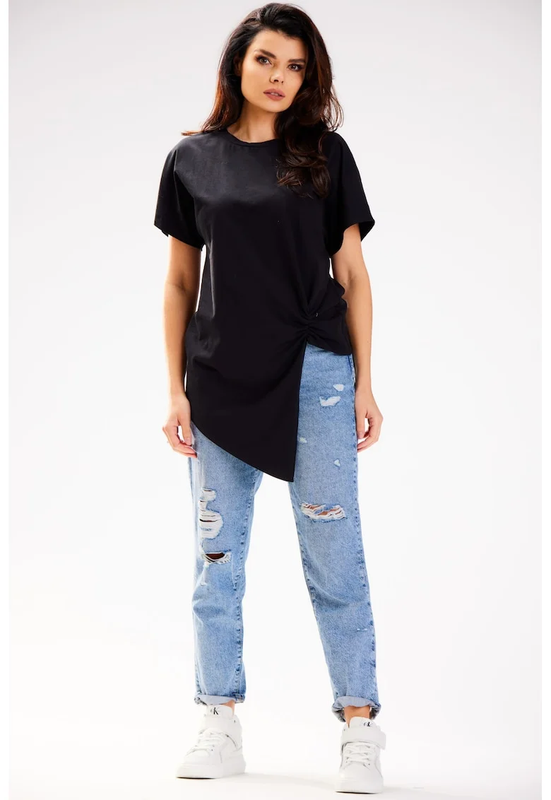 Tricou dama,  Bumbac, Negru, Negru