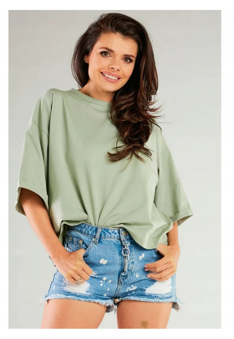 Bluza dama,  Bumbac/Lycra, Verde menta,