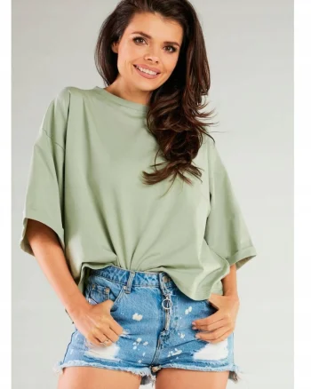 Bluza dama,  Bumbac/Lycra, Verde menta,