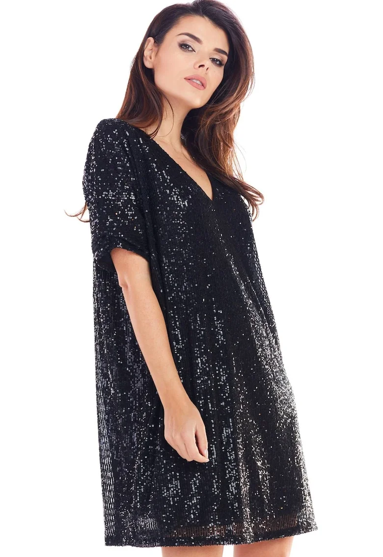 Rochie  Poliester, Negru,