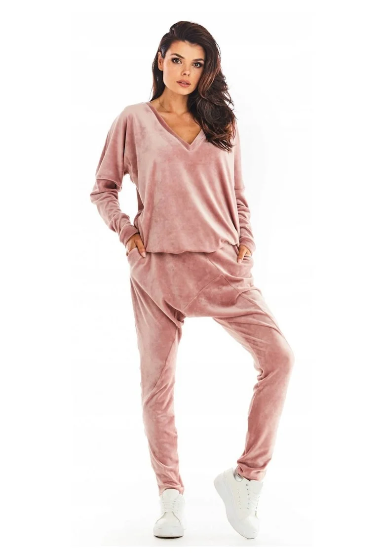 Pantaloni dama,  Poliester.Roz
