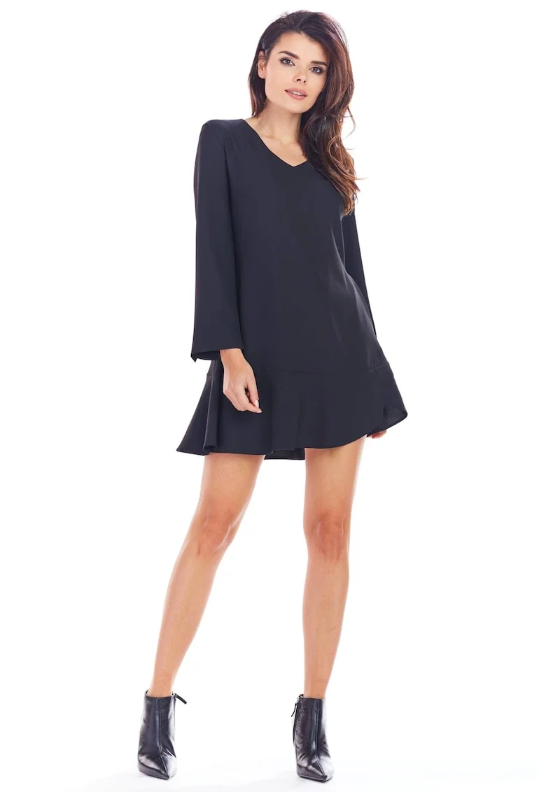 Rochie A344,  Poliester/Elastan, Negru