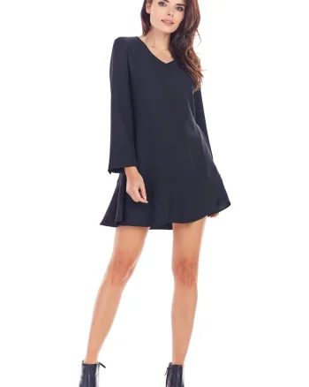 Rochie A344,  Poliester/Elastan, Negru