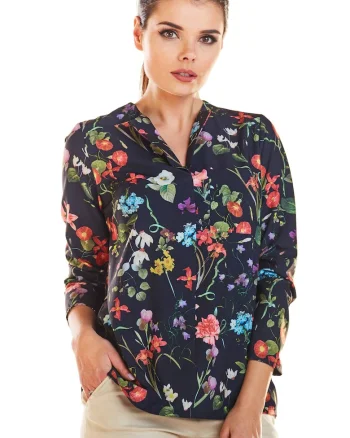 Bluza dama,  Poliester, Bleumarin, cu maneca lunga