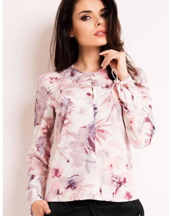 Bluza dama,  Poliester, Alb/Roz