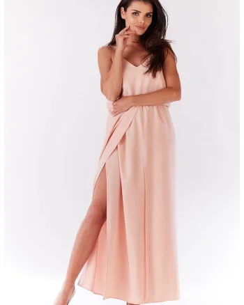 Rochie dama  Poliester, M138 - Roz pudrat -