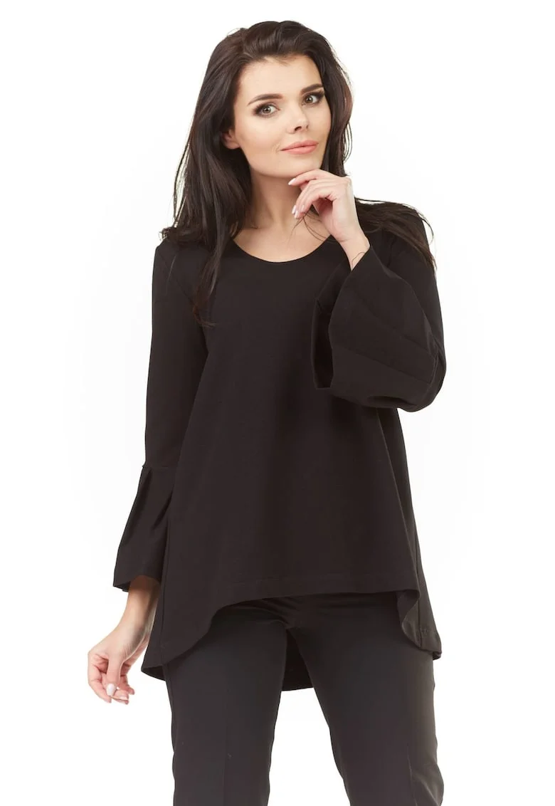 Bluza dama,  Poliester/Bumbac, Negru