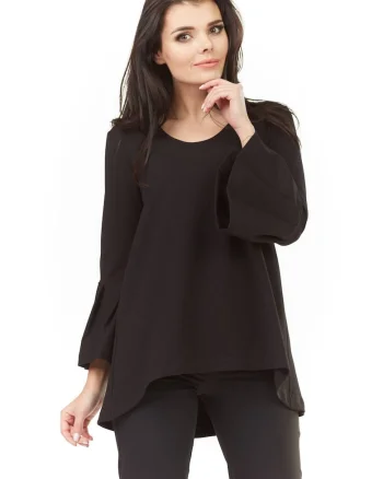 Bluza dama,  Poliester/Bumbac, Negru