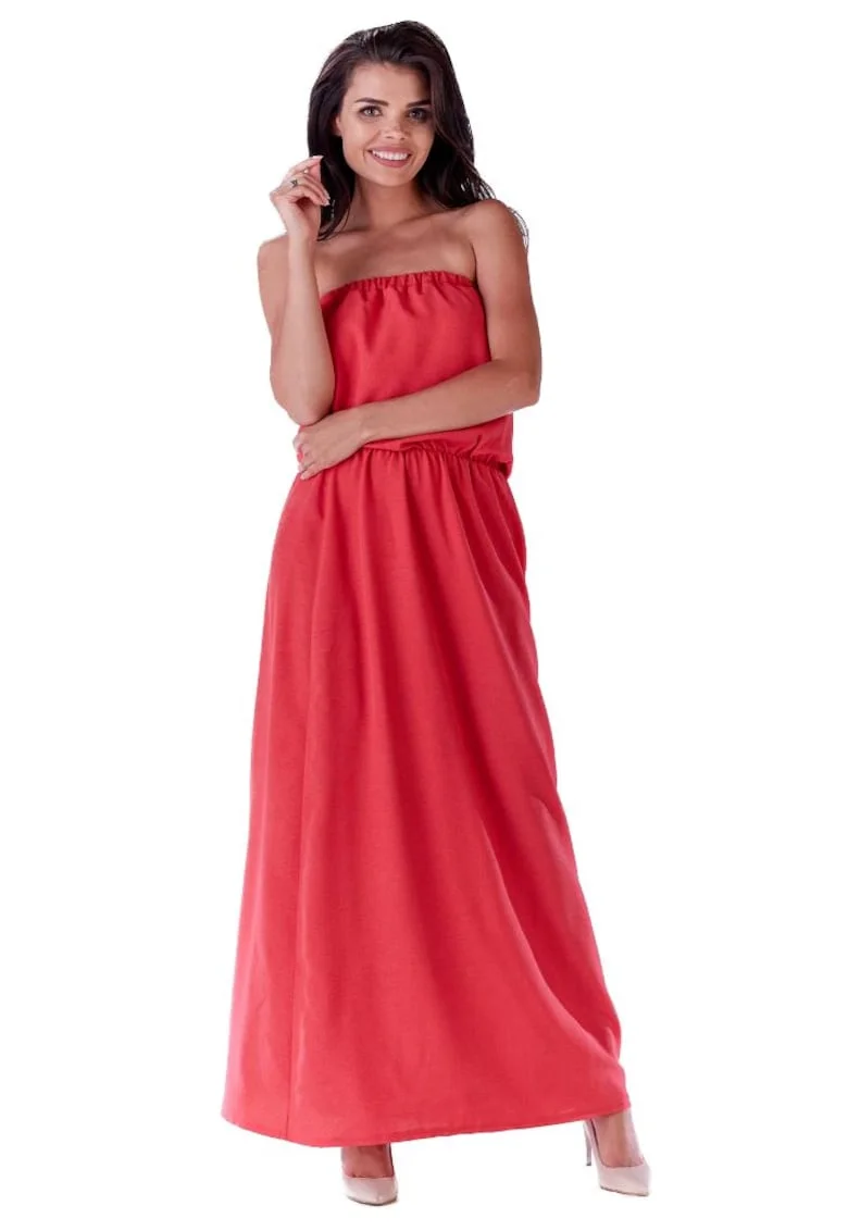 Rochie maxi dama,  Elizabeth, roz,