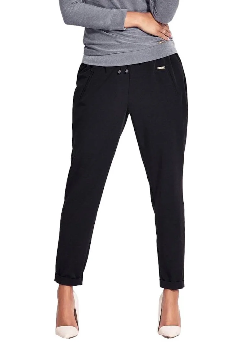 Pantaloni dama,  Viscoza/Poliester/Elastan, Negru