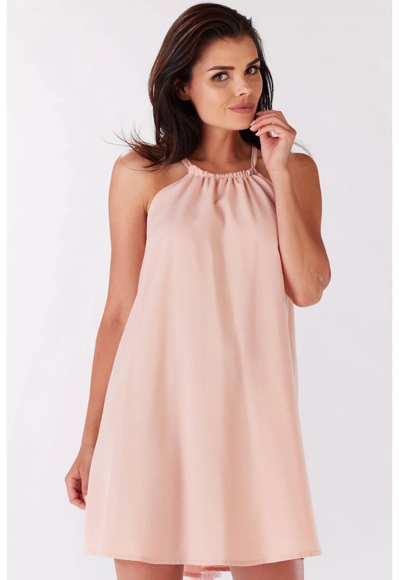 Rochie dama  Poliester, M133 - Roz pudrat -
