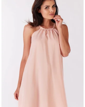 Rochie dama  Poliester, M133 - Roz pudrat -
