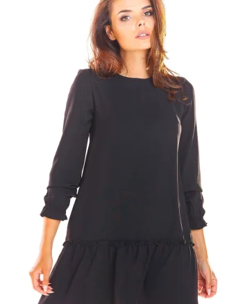 Rochie dama,  Poliester, Negru, A310