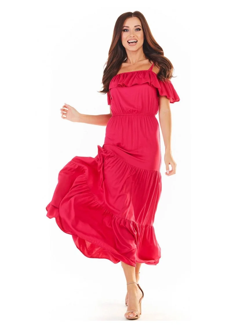 Rochie  din Viscoza, Fucsia