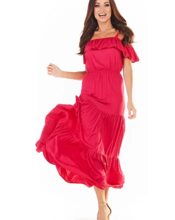 Rochie  din Viscoza, Fucsia
