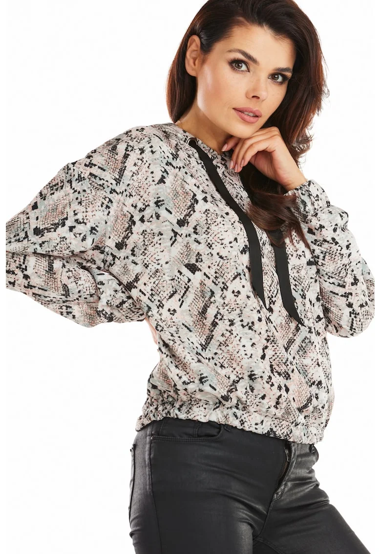 Bluza dama,  Poliester, Gri, Gri