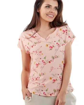Tricou cu mânecă scurtă pentru femei Infinite You Elizadamor M173 roz, Roz