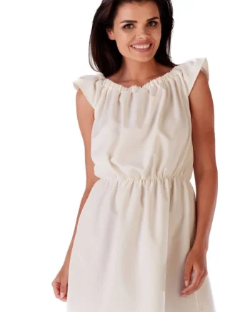 Infinite You Rochie mini dama Igrailte M136 ecru, Bej