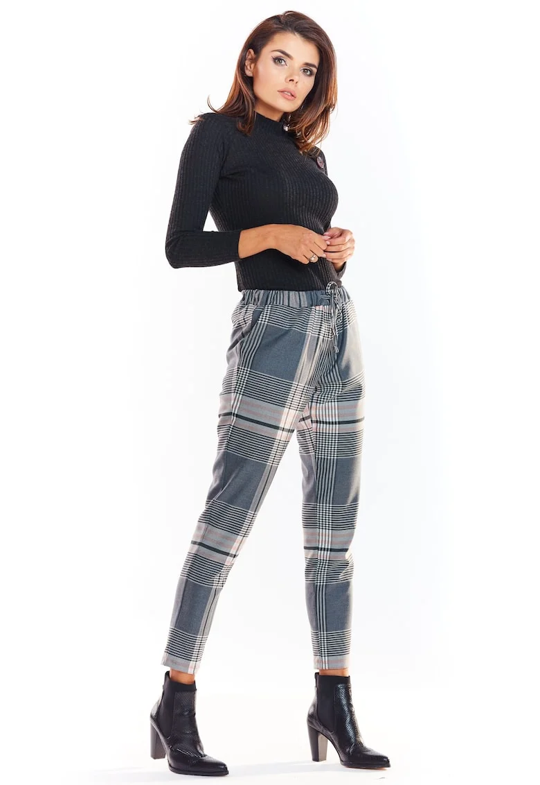 Pantaloni  Poliester, Gri, Gri deschis