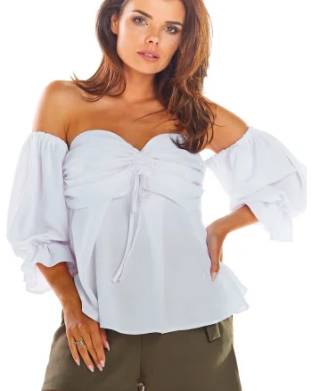 Bluza dama,  Poliester, Alb, A305