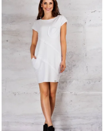 Rochie dama  Bumbac, M058 - Alb -