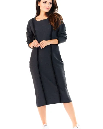 Rochie dama,  Bumbac, Gri inchis, A197