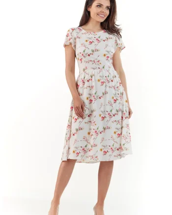 Rochie dama,  Poliester, Ecru, A218