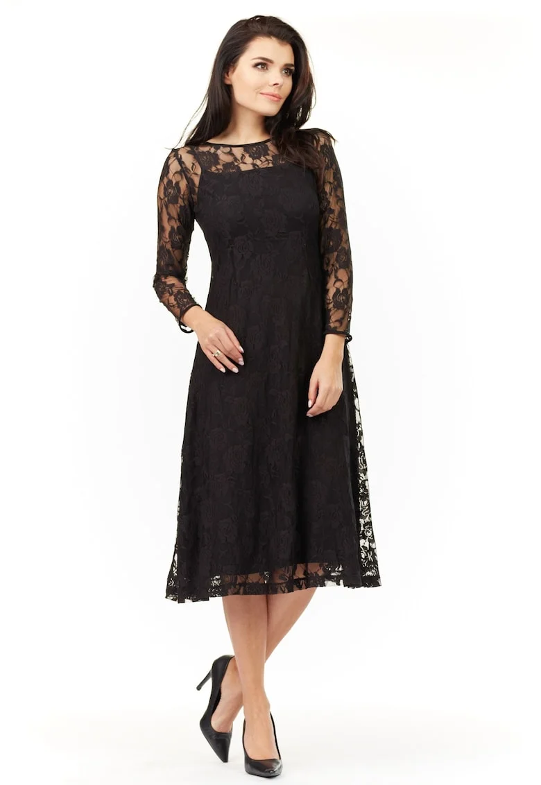 Rochie dama,  Poliester, Negru, A205