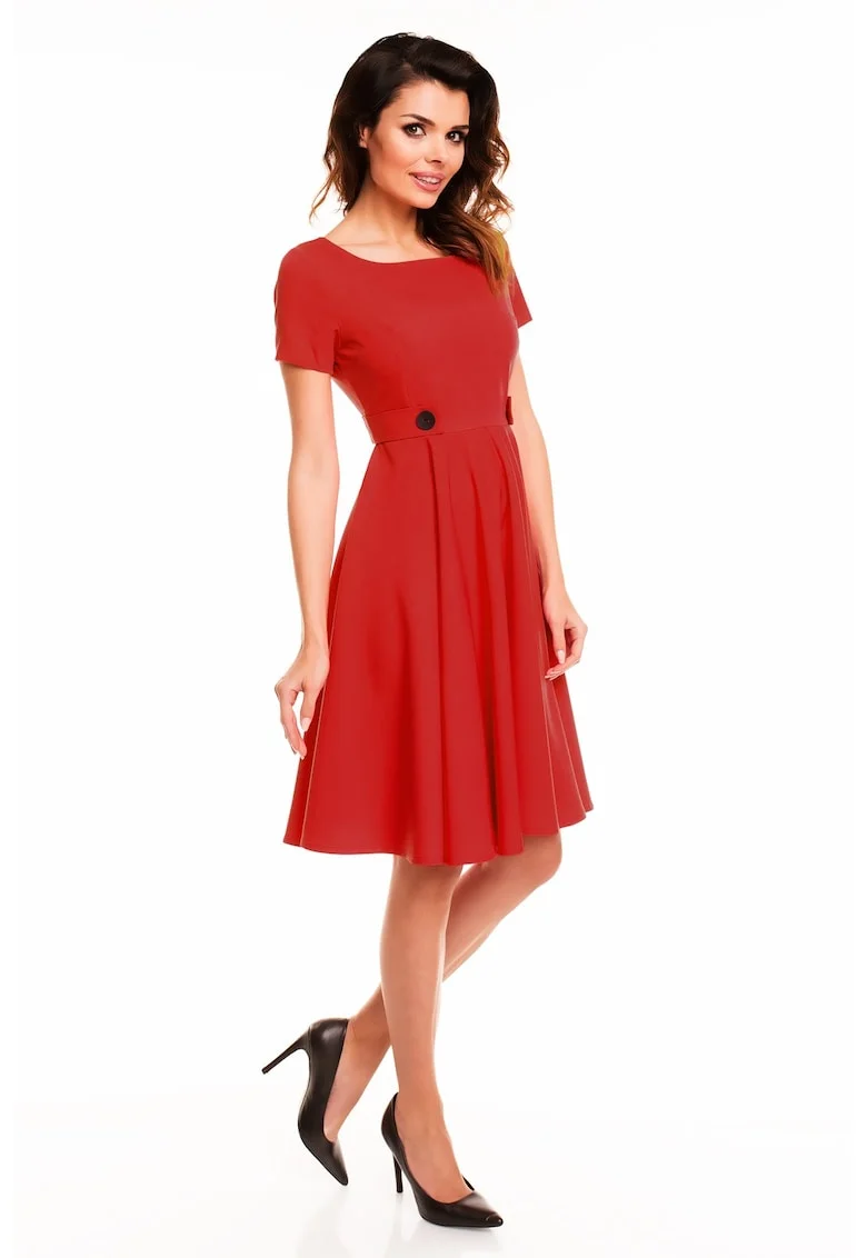 Rochie dama,  Poliester, Rosu, A135