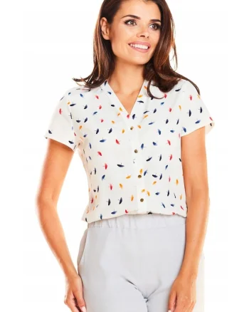 Camaşa cu maneca scurta model 129982, Alb