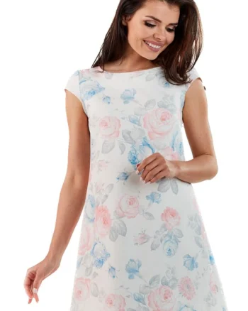 Rochie florală de damă Igenever A226 pastel, Alb