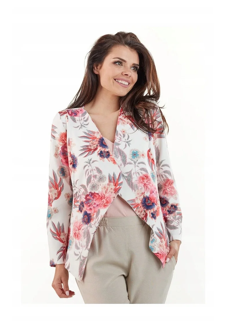 Cardigan Femei,  Floral, Roz
