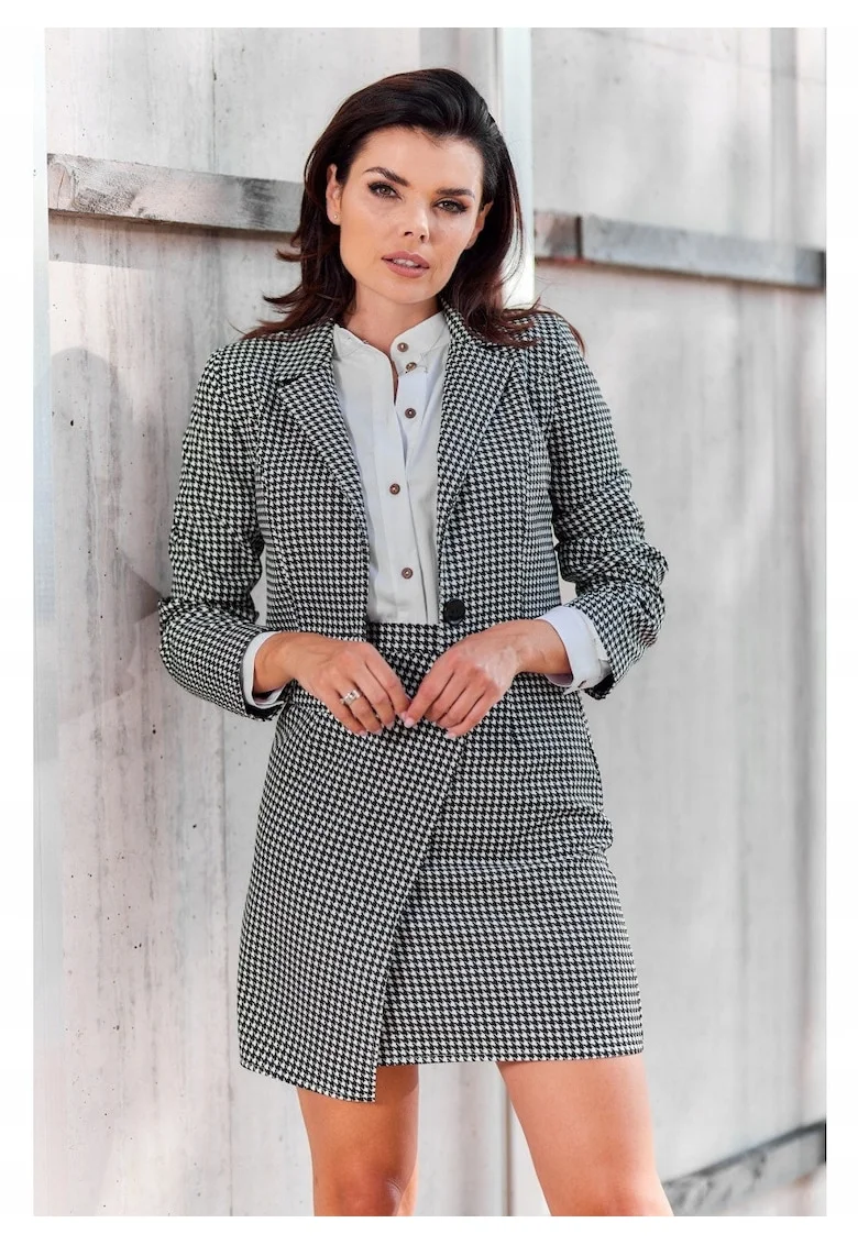 Sacou pentru femei,  XL, negru, material poliester, croi minimalist