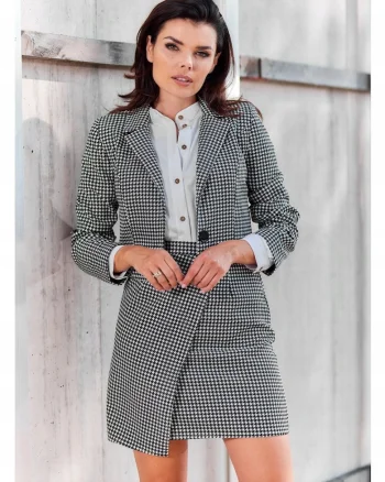 Sacou pentru femei,  XL, negru, material poliester, croi minimalist
