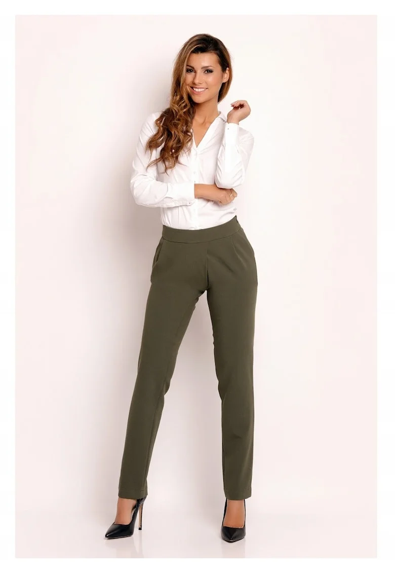 Pantaloni dama,  L033, oliviu,