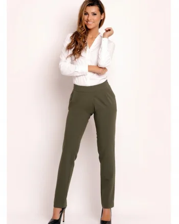 Pantaloni dama,  L033, oliviu,