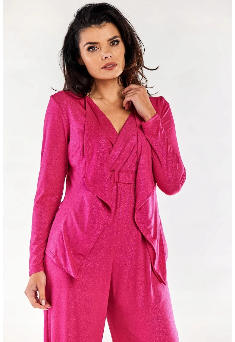 Cardigan femei,  fucsia, maneci lungi, Roz