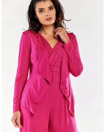 Cardigan femei,  fucsia, maneci lungi, Roz