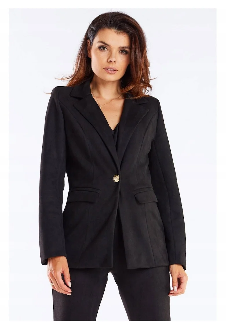 Sacou dama, piele negru, Negru