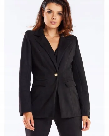 Sacou dama, piele negru, Negru