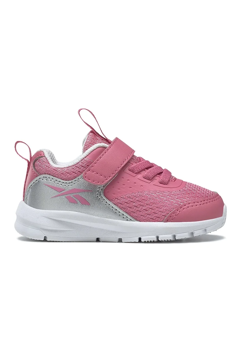 Pantofi sport cu velcro si garnituri de plasa Rush Runner 4.0, Roz prafuit/Argintiu