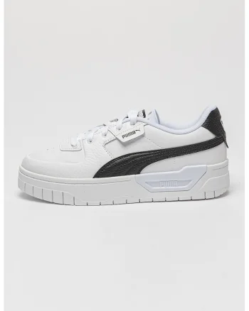 Pantofi sport din piele cu insertii de piele intoarsa Cali Dream, Alb/Negru