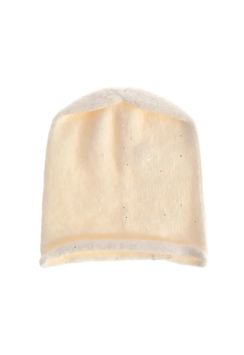 Caciula bej cu strasuri delicate