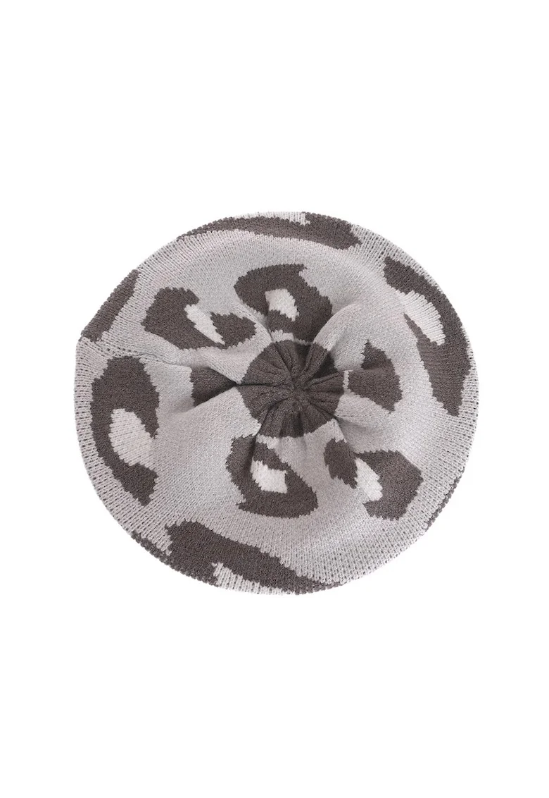 Bereta tricotata cu imprimeu animal print