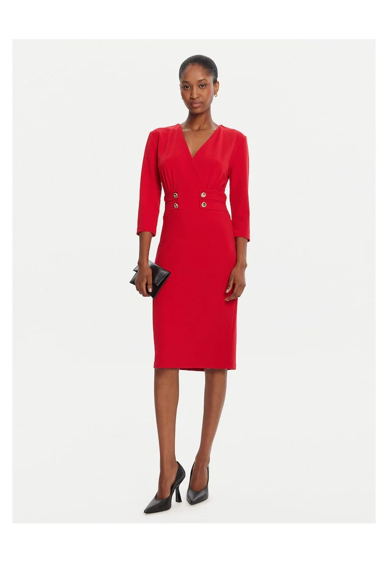 Rochie de cocktail  rosu, fabrica usoara